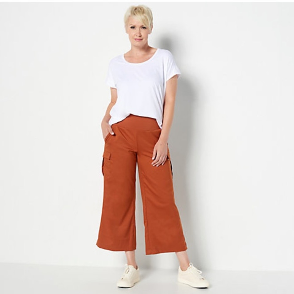 Zuda Z eco cropped wide leg cargo pants size Large